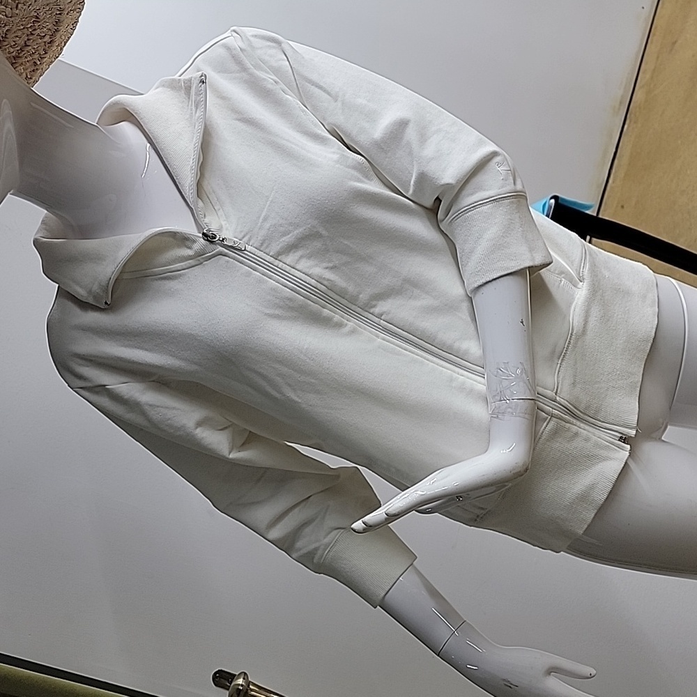 Danskin 3/4 Sleeve Zip Down White Athleisure Sweater Size XXL XXLarge